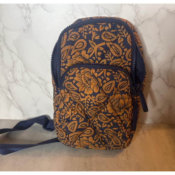 Vera Bradley Handbags - Women's Vera Bradley Sling One Size Navy Orange Floral Pattern